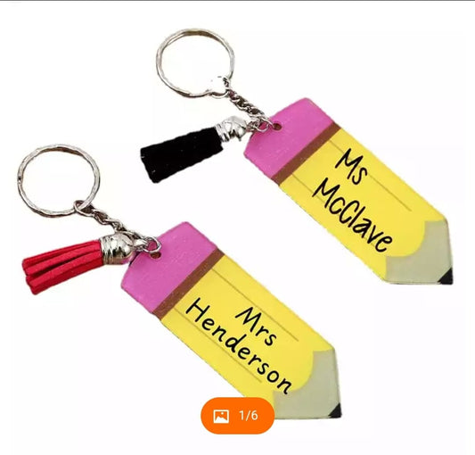 Teacher Pencil Keychains