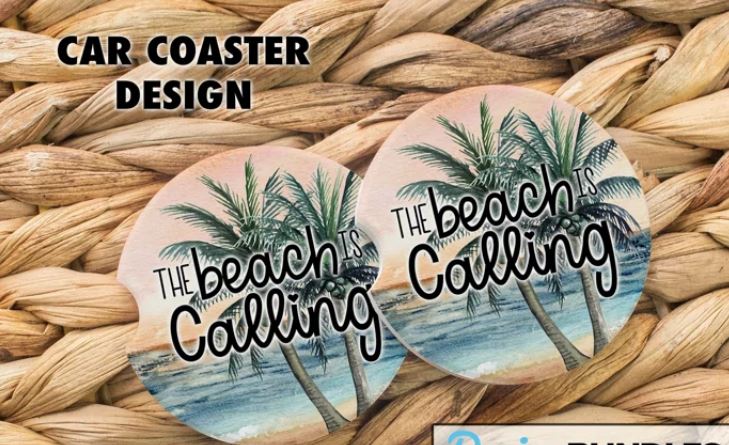 The Beach Is Calling - Car Coaster