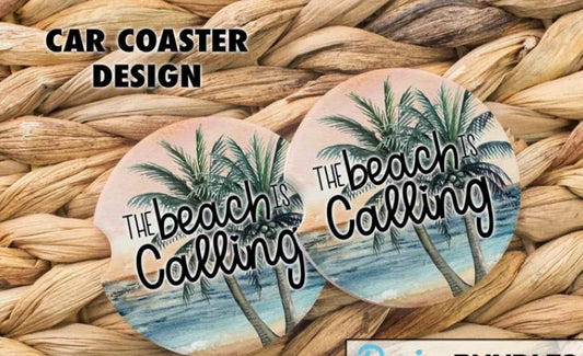 The Beach Is Calling - Car Coaster