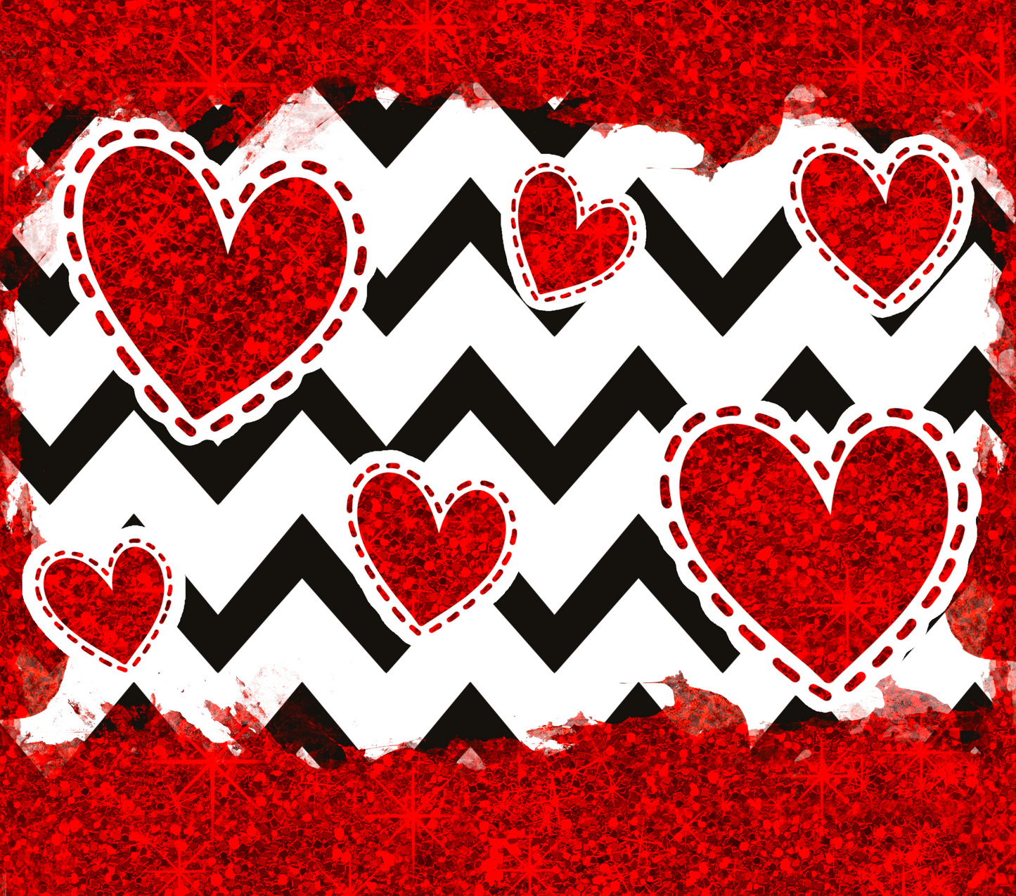 Valentine Chevron & Hearts - Sublimation Tumbler